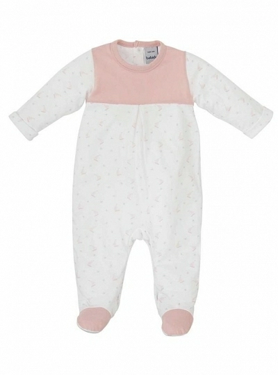 Powder pink romper for girls. Lotus Collection