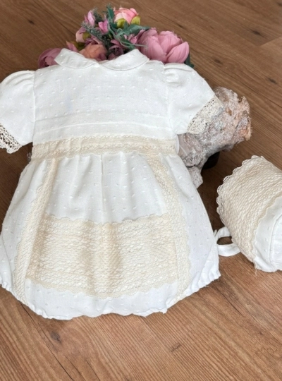 Romper and hood set for Caramel Family ceremony