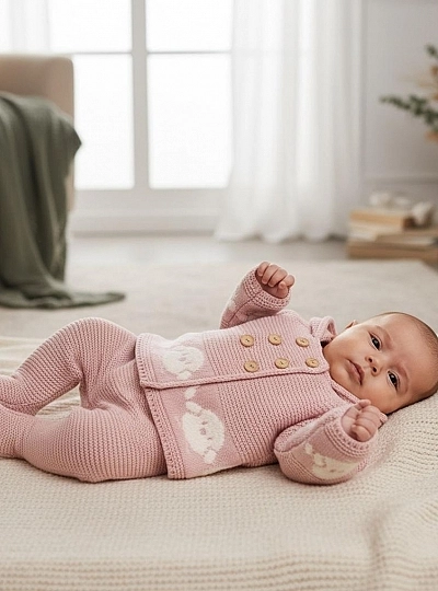 San Francisco hooded baby knit set San Francisco hooded baby knit set