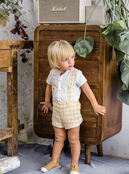 Set for boy dungarees and blouse Carlota collection