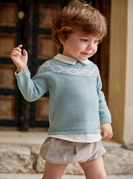 Set for boy Sweater and shorts Moss collection