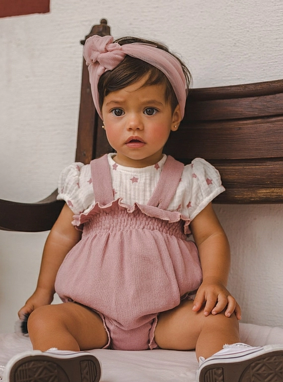 Set for girls blouse and romper Estrellas collection by José Varón