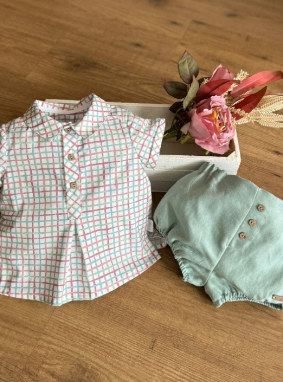 Shirt and bloomers for boys Prune Collection