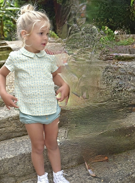 Shirt and bloomers set for boy, Peru collection by Lolittos.