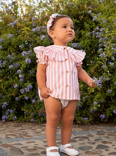 Strawberry Liberty print blouse and panties set