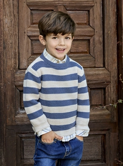 Striped children's sweater from the Leicester collection