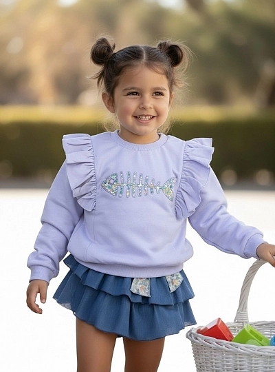 Sudadera de algodón color lila colección Raspa