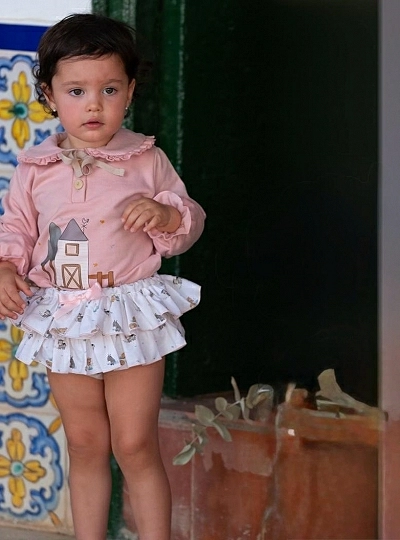 Sudadera y braguita para niña colección Granja de Pio Pio Sudadera y braguita para niña colección Granja de Pio Pio