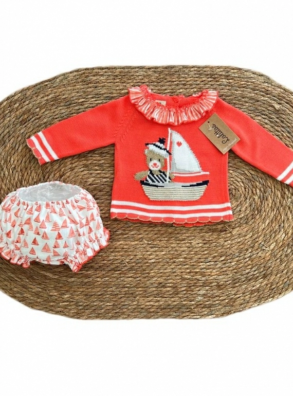Suéter y braguita para niña. Colección Sailor de Lolittos