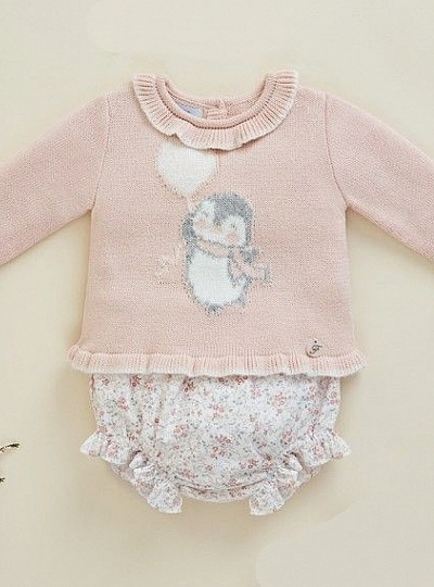 Sweater and panties for girls Cloud Collection of Foque cotton.