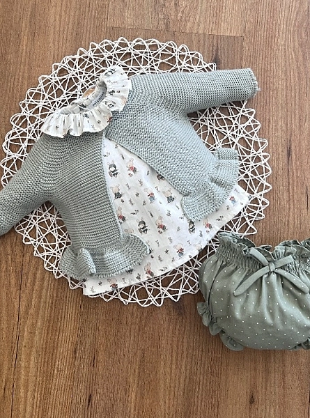 Three-piece baby girl set Silvestre collection
