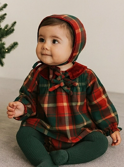 Three-piece girl's set, Tartan collection