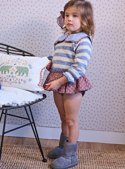 Three-piece outfit for girls, Terracotta collection by La Martinica