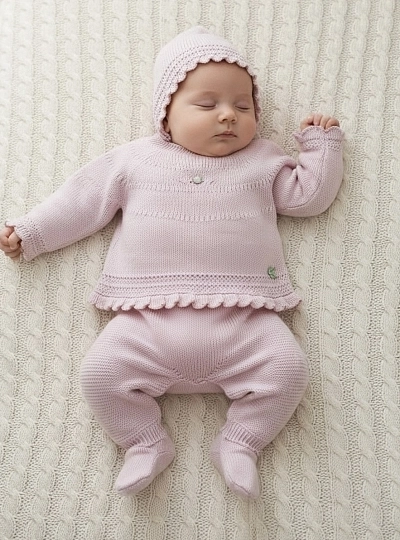 Three-piece set in 100% cotton knit, Toronto collection