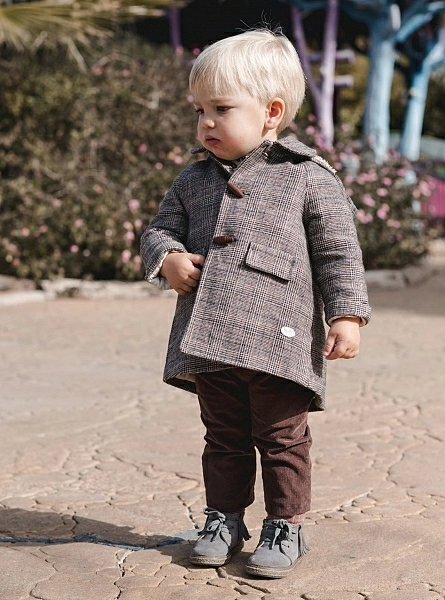 Trenka-style coat for boys London collection by José Varon
