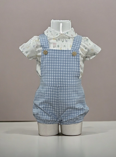 Two-piece set for children, dungarees and blouse, Delfín collection