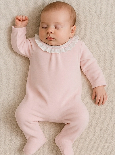 Two-tone fleece romper from the Artico family