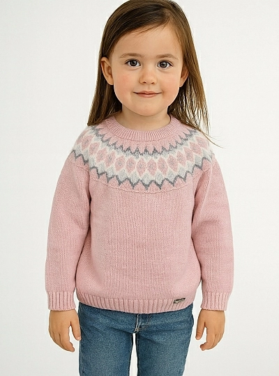 Two-tone jacquard knit sweater, Sherwood model
