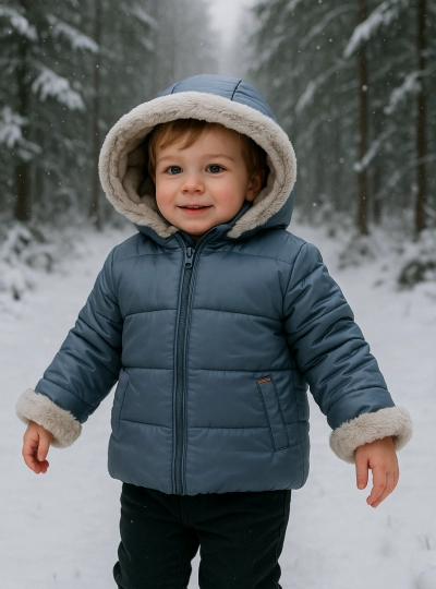 Unisex anorak in powder blue. inside hair Unisex anorak in powder blue. inside hair