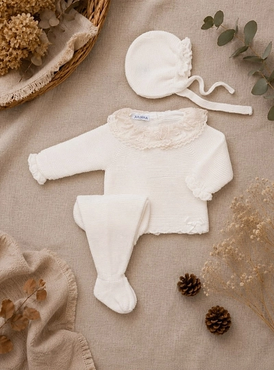 Unisex beige baby dress and ceremony outfit