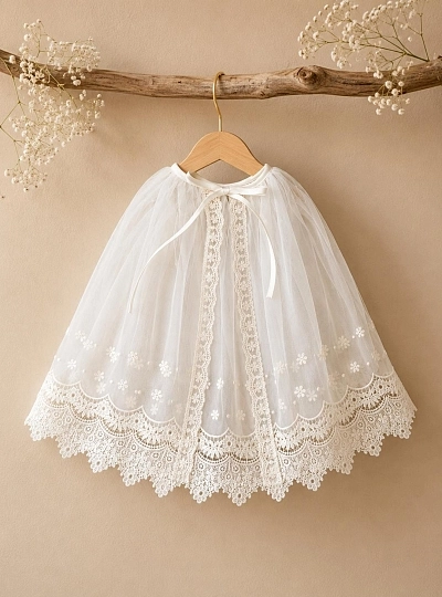Unisex christening cape. Dawn collection