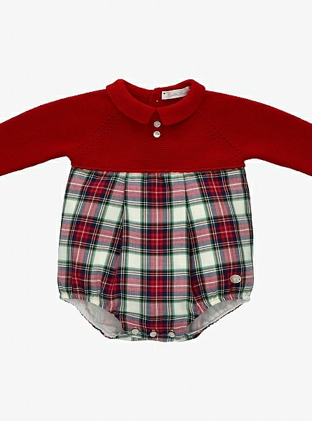Unisex knit and fabric romper Natale Collection
