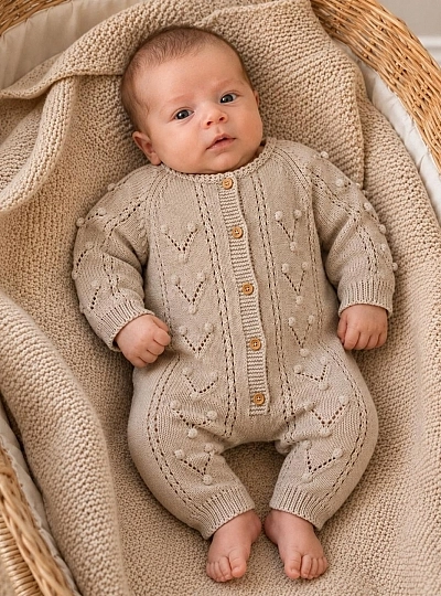 Unisex knitted baby romper Unisex knitted baby romper