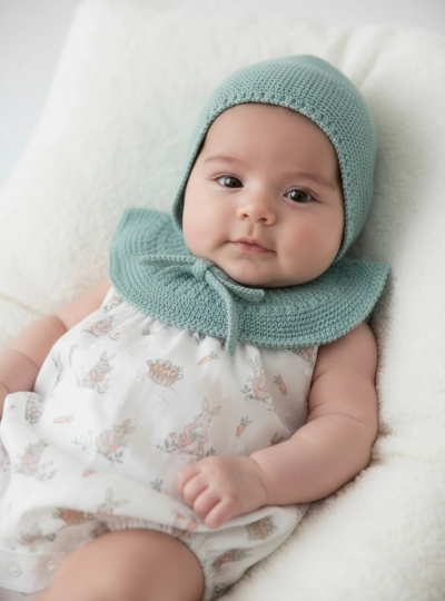 Unisex romper and bonnet set from the Irina Collection Unisex romper and bonnet set from the Irina Collection