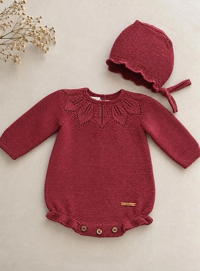 Unisex romper and bonnet set – Granada Collection