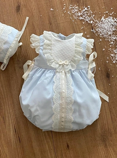 Unisex romper and bonnet set in cotton Boal. Various colors and sizes