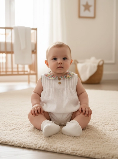 Unisex romper from the Lena collection Unisex romper from the Lena collection