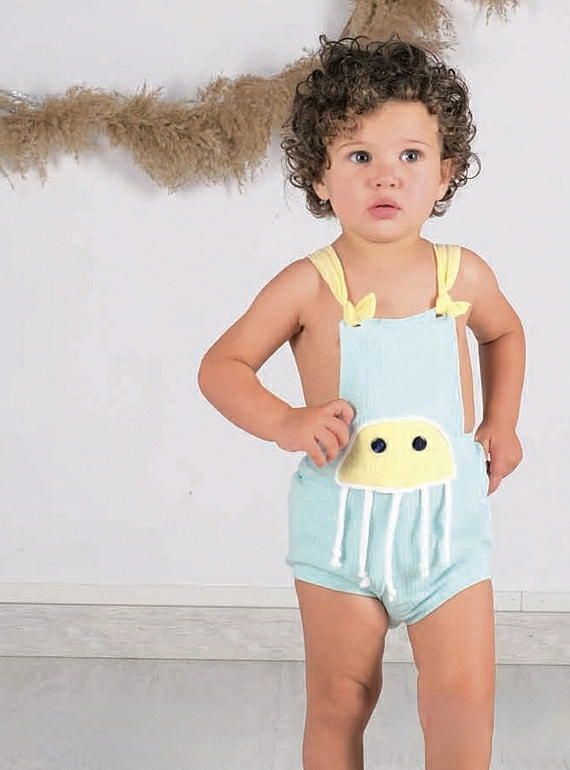 Unisex romper with muslin Olivia Collection