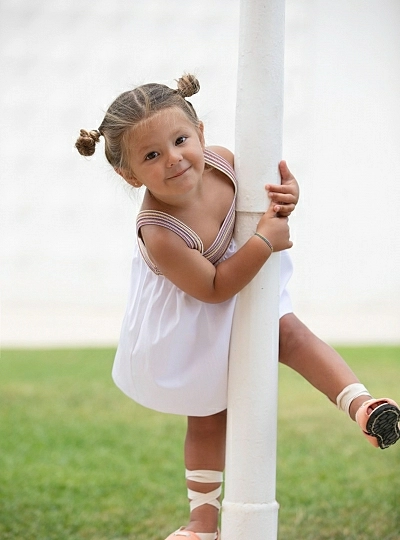 Vestido blanco colección Mint Green de Eve Children