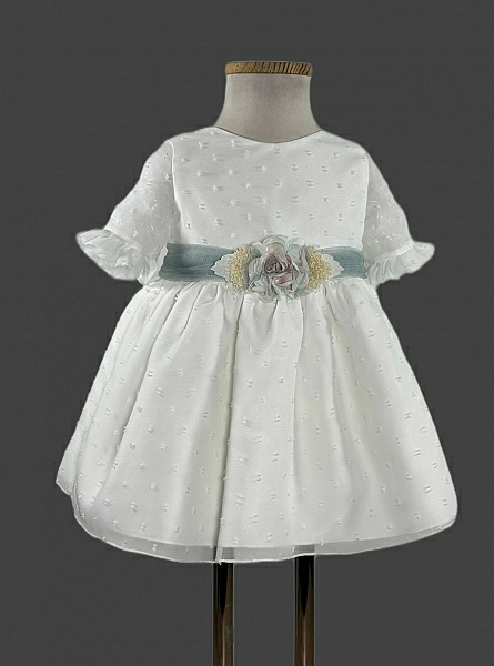 Vestido de bebé en plumeti de tul en tres colores. Colección Ninfa