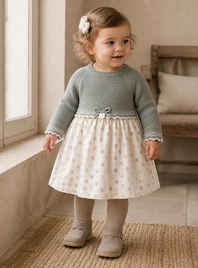 Vestido de punto y viella colección Aller Vestido de punto y viella colección Aller