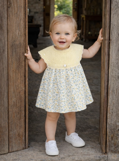 Vestido en punto y tela colección Winnipeg Vestido en punto y tela colección Winnipeg