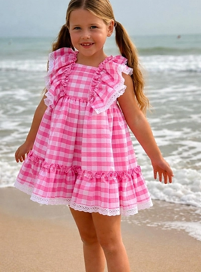 Vestido vichy rosa colección Marea Vestido vichy rosa colección Marea