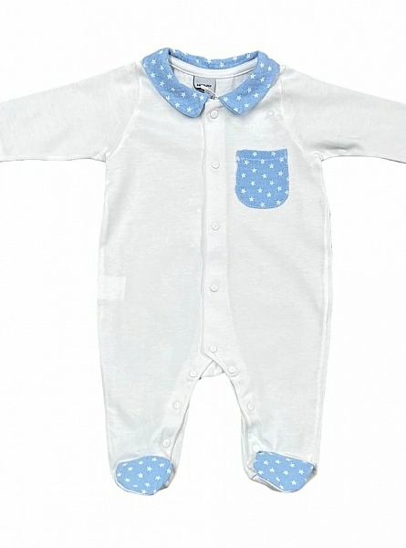 White and blue unisex romper Diana Collection