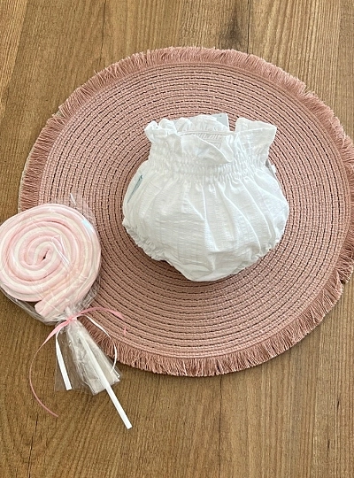 White Muslin unisex diaper cover