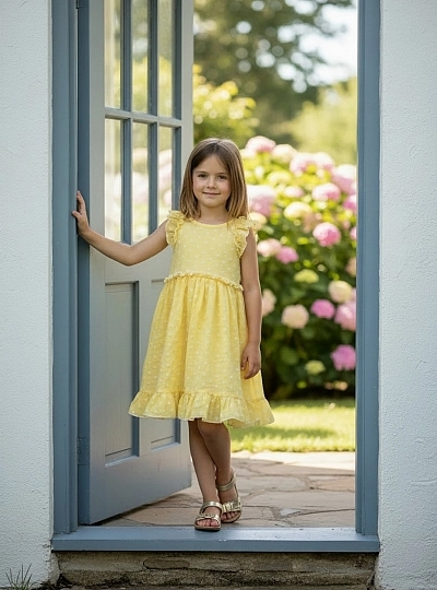 Yellow plumeti dress from the Pretty collection Yellow plumeti dress from the Pretty collection