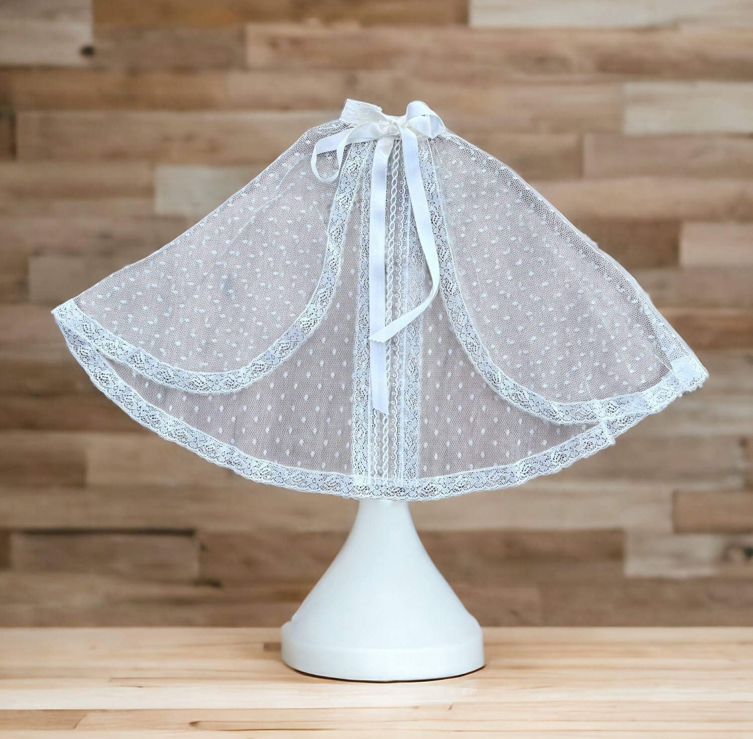 Capa unisex de Encaje para Bautizo Primer Bebé - Main Image