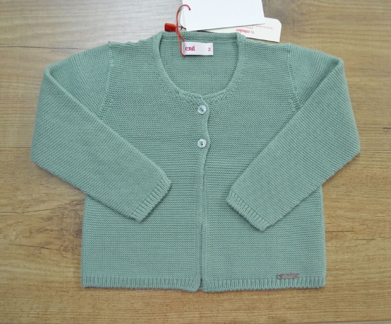 Chaqueta latga de bebe en color camel de Algodon.