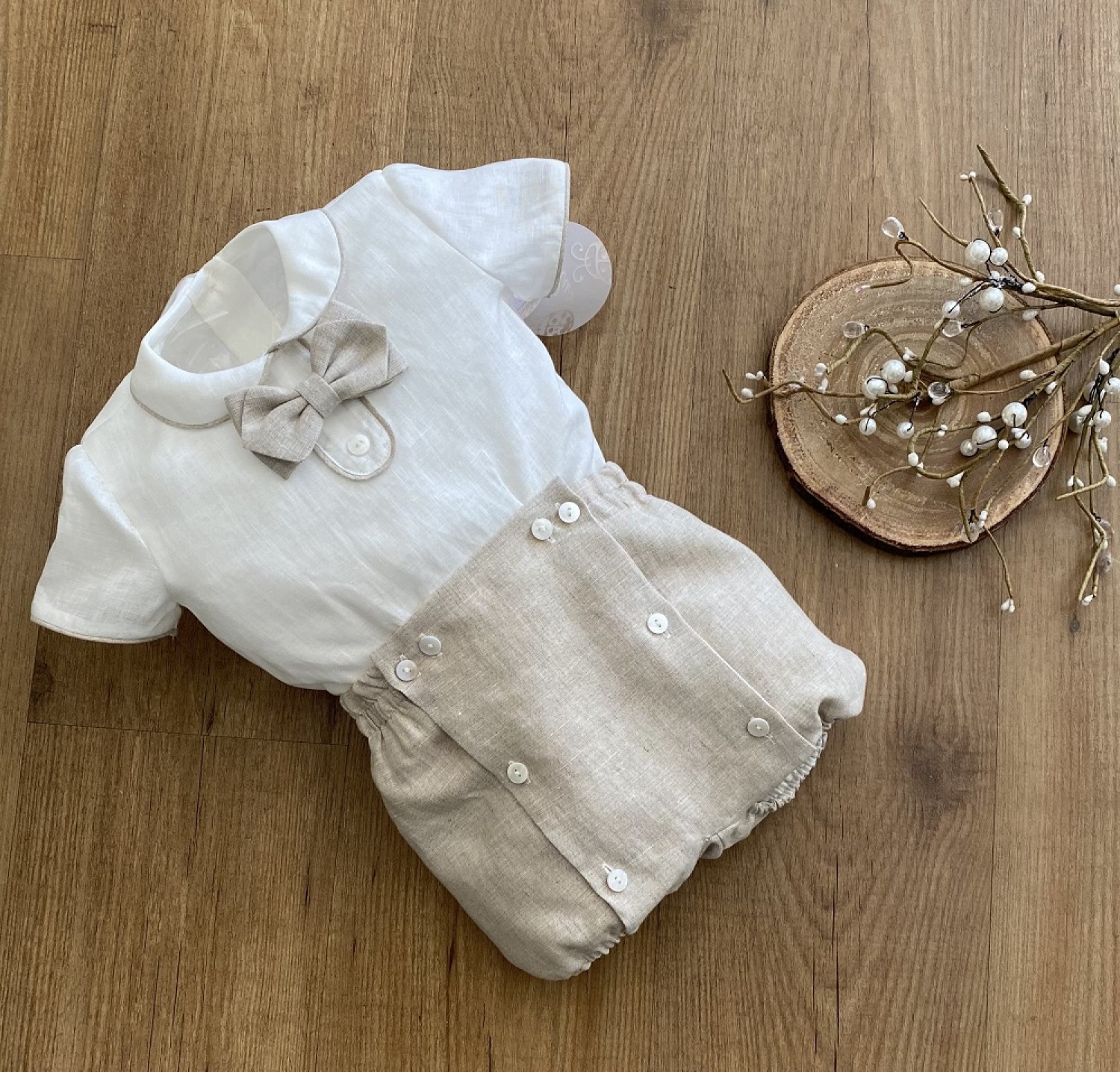 Conjunto bebé camisa y bombacho para bautizo o ceremonia. | Primer Bebé