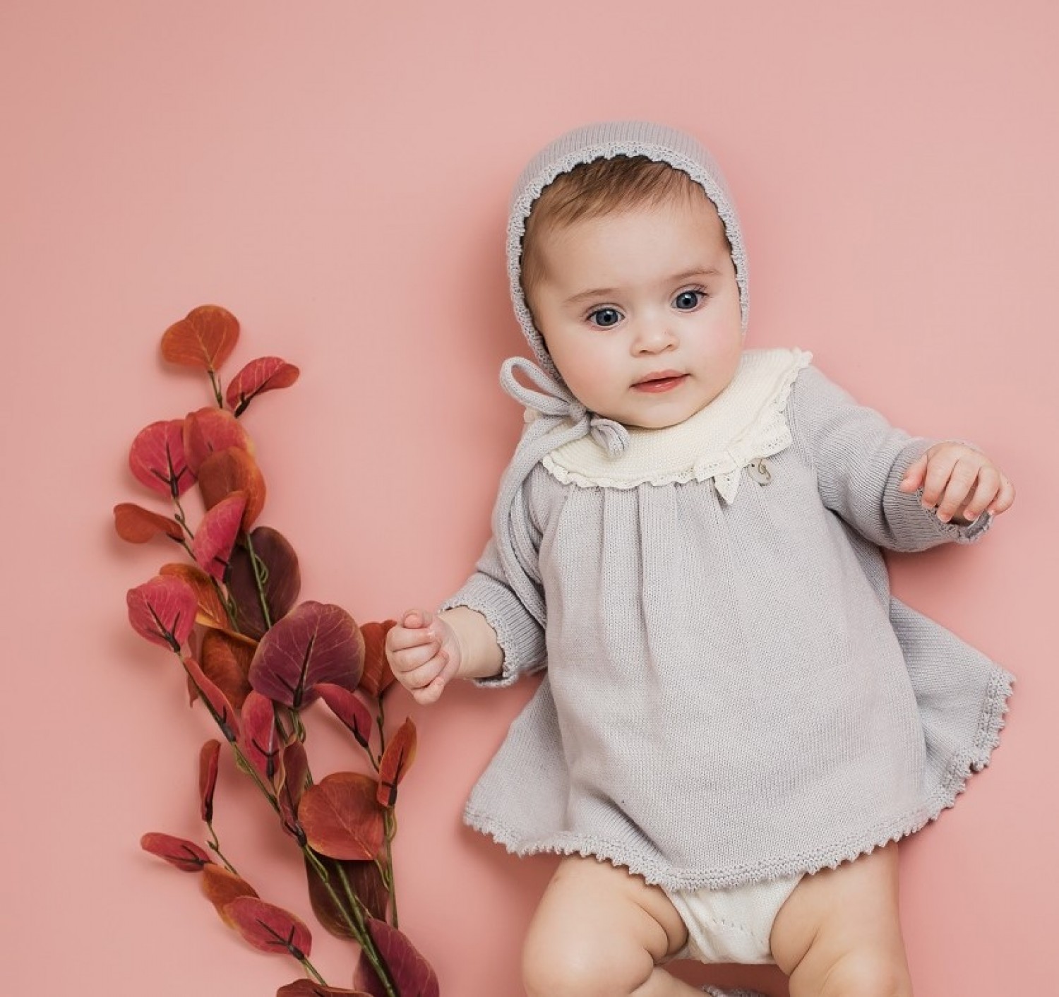Conjunto de Vestido y capota de Bellota | Primer Bebé