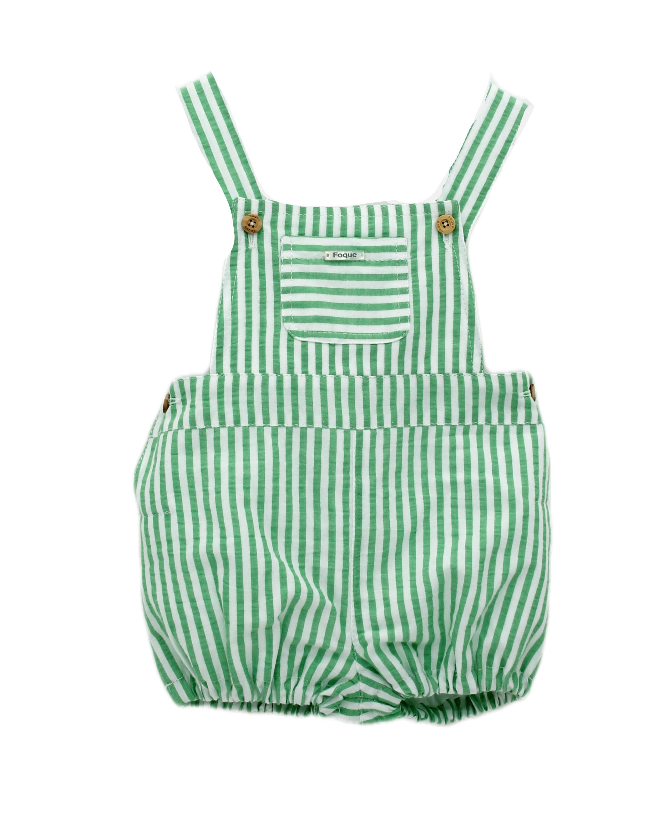 Green and white striped deals overalls