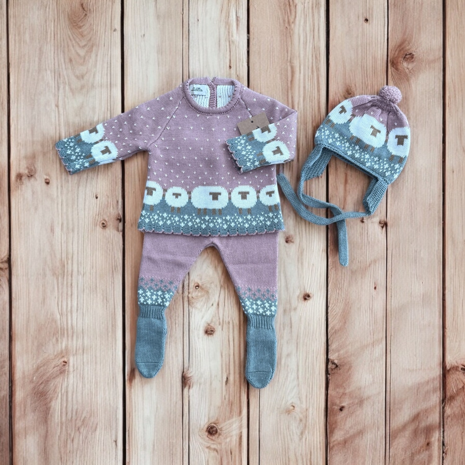 Conjunto tres piezas colección Borreguito de Lolittos Primer Bebé