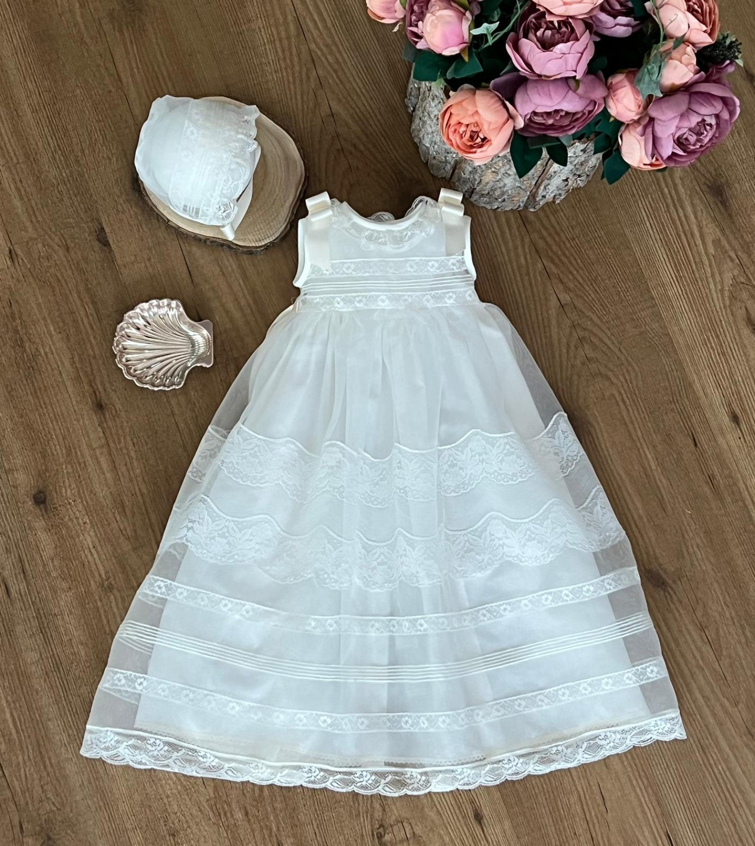 Bautismo Faldones De Bebes Faldón Largo De Lino Martín Con Capota