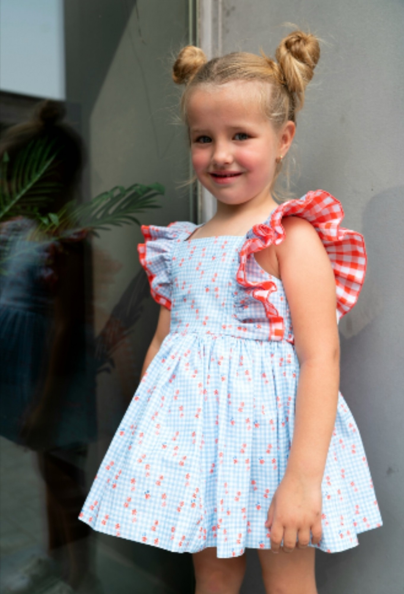 Vestido cuadros y flores de La Peppa colección 907 Primer Bebé